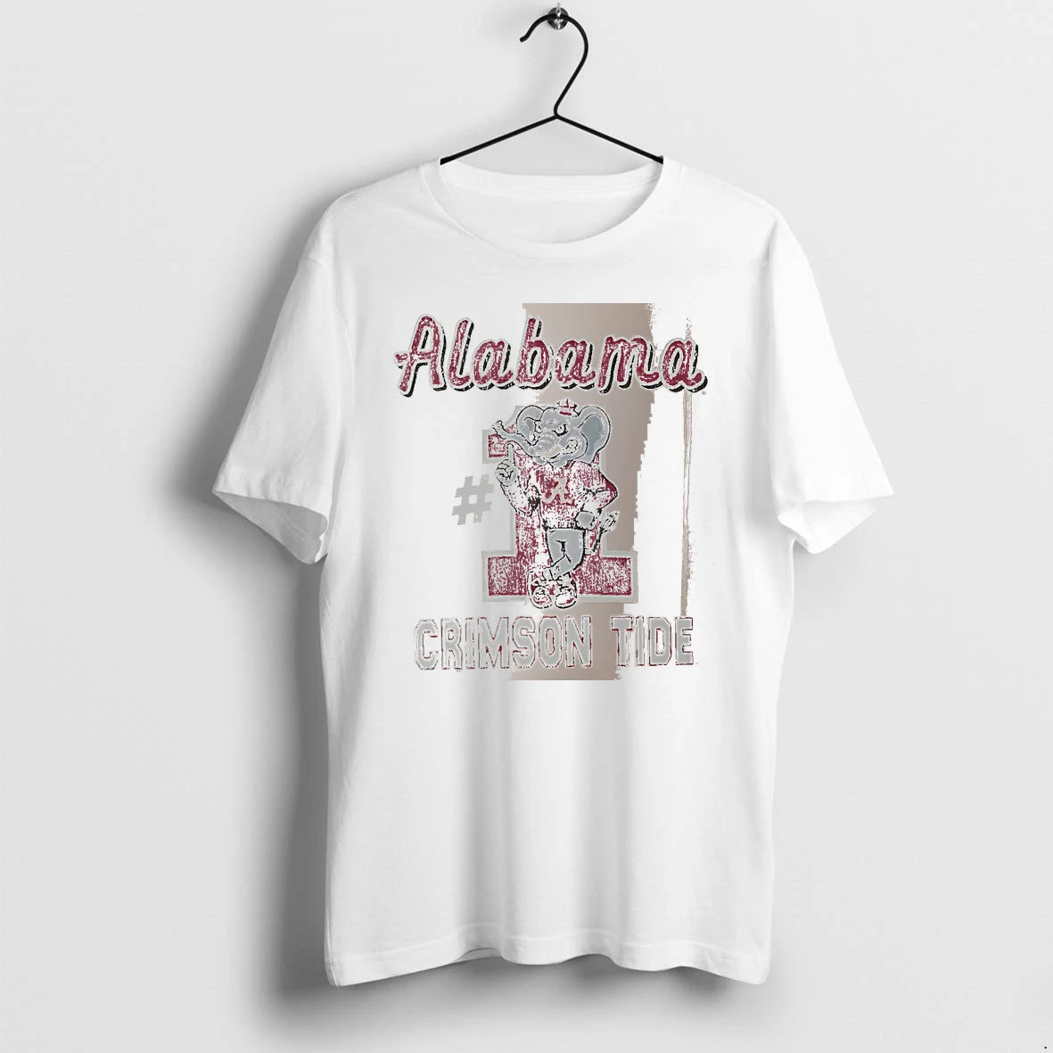 Officials Alabama 1 Crimson Tide Elephant White Premium T Shirt
