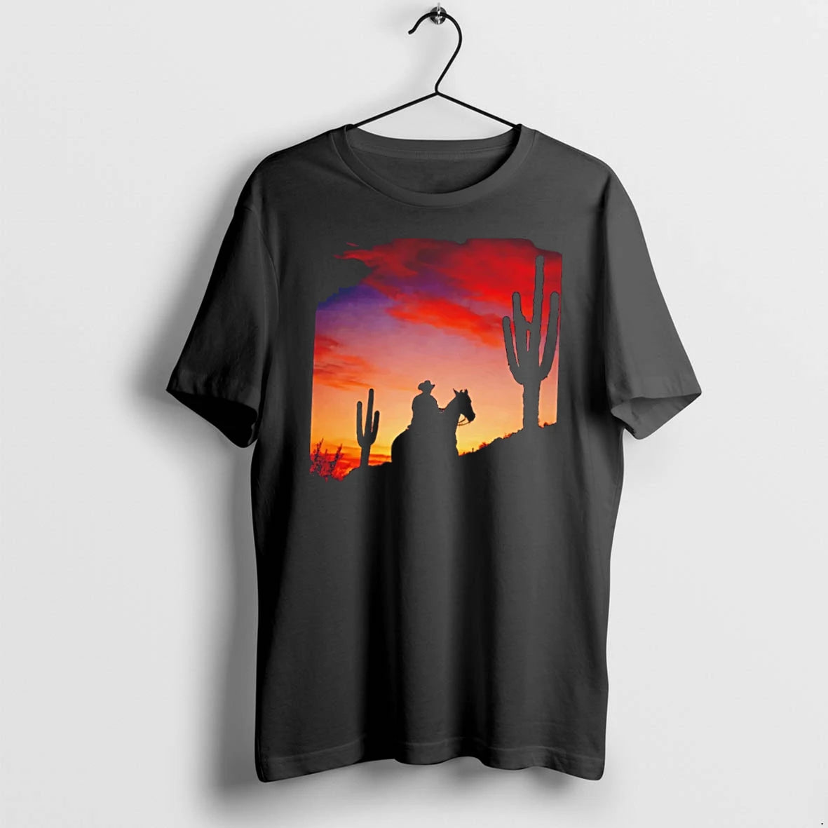 Officials Alcoholic Tendencies Cowboy Sunset Silhouette Tee Premium T Shirt