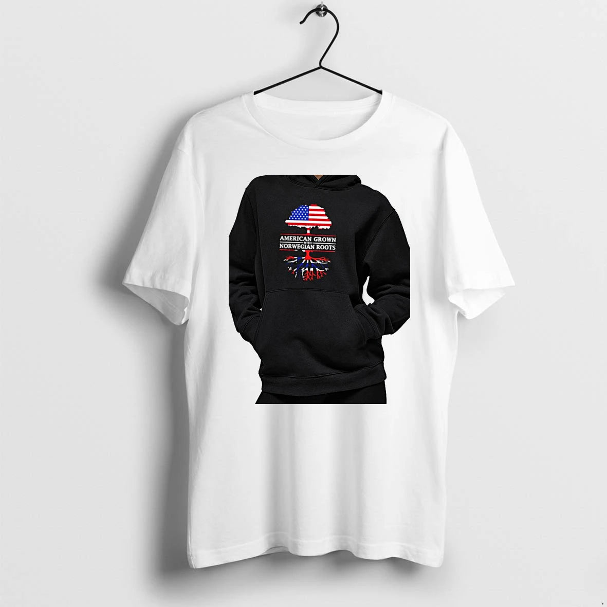 Officials American Grown With Norwegian Roots Norway Usa Flag Tree Premium T Shirt