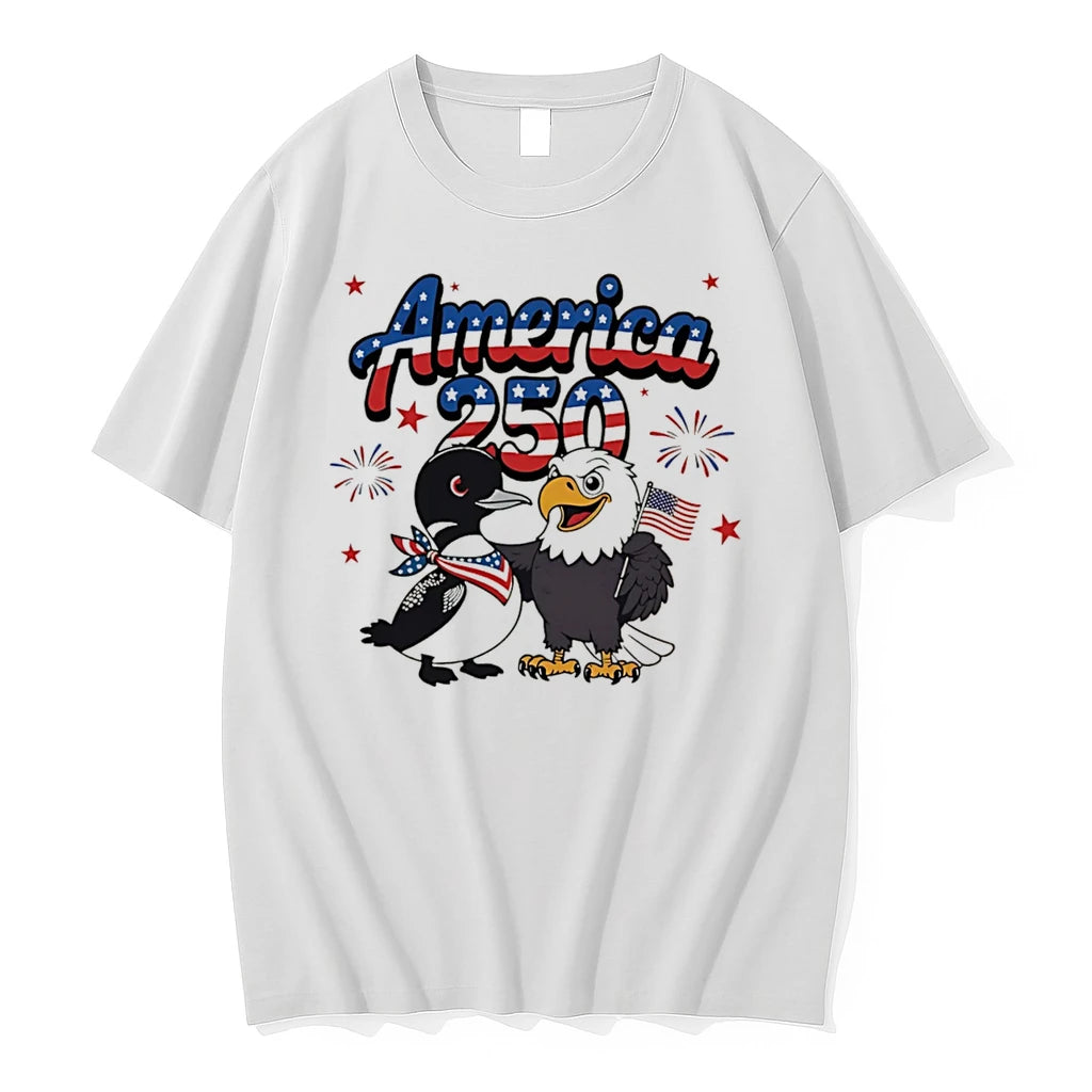 Officials Americas 250th Anniversary Loon And Eagle Graphic Tee Premium T Shirt