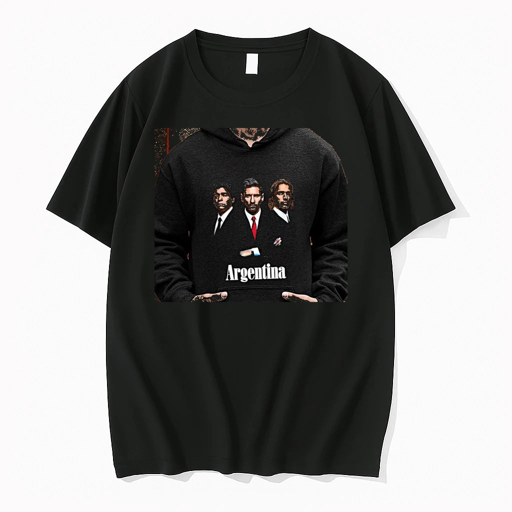 Officials Argentina Soccer Team Diego Maradona Lionel Messi Gabriel Batistuta Premium T Shirt