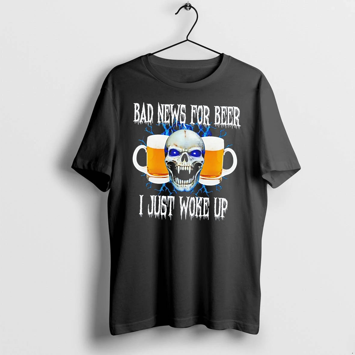Officials Bad News For Beer I Just Woke Up Skull Tee Premium T Shirt