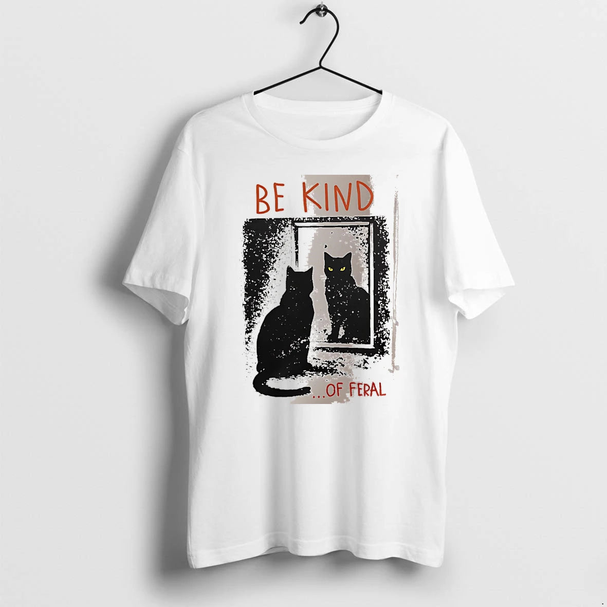 Officials Be Kind Of Feral Black Cat Mirror White Premium T Shirt