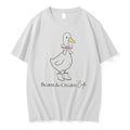 Officials Beans Cream Cafe Cute Duck With Daisy Boots Tee Premium T Shirt