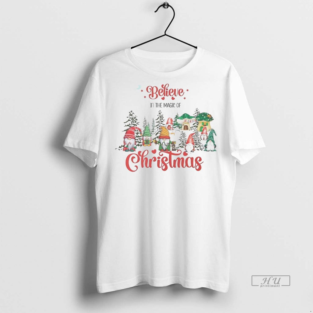 Officials Believe In The Magic Of Christmas Gnomes And Trees White Graphic Tee Shirt Sweater