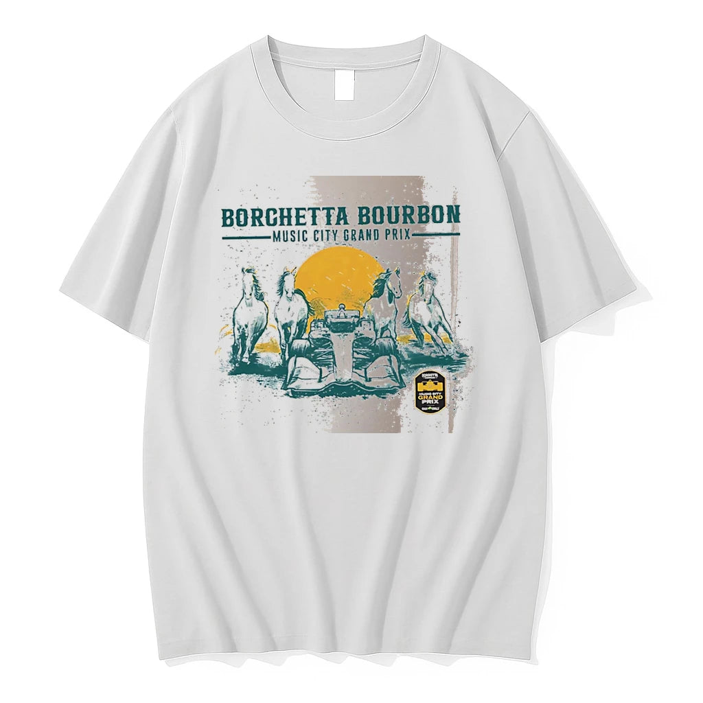 Officials Borchetta Bourbon Music City Grand Prix Race Car Horses White Premium T Shirt
