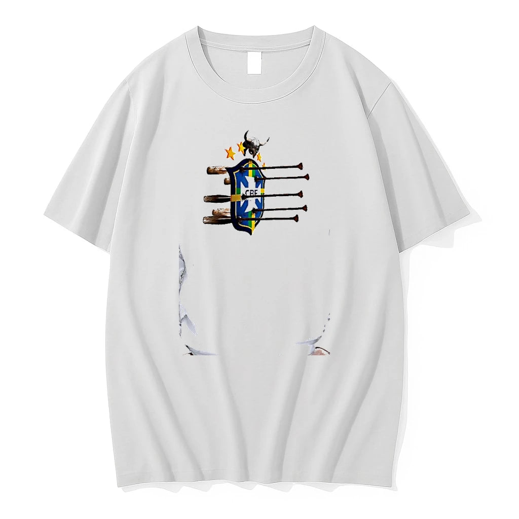 Officials Brazil National Football Team Cbf Viking Helmet And Spears Premium T Shirt
