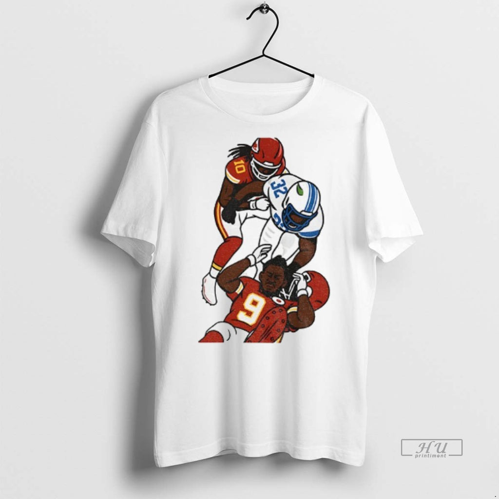 Officials Brian Branch Vs Juju Smith Schuster Detroit Lions Chiefs Graphic Tee Shirt Sweater