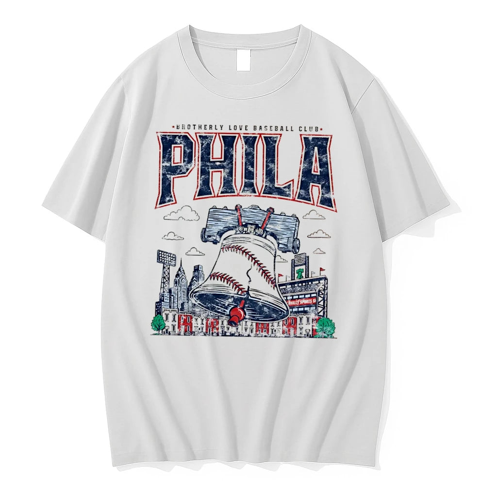 Officials Brotherly Love Baseball Club Phila Liberty Bell Distressed Tee Premium T Shirt