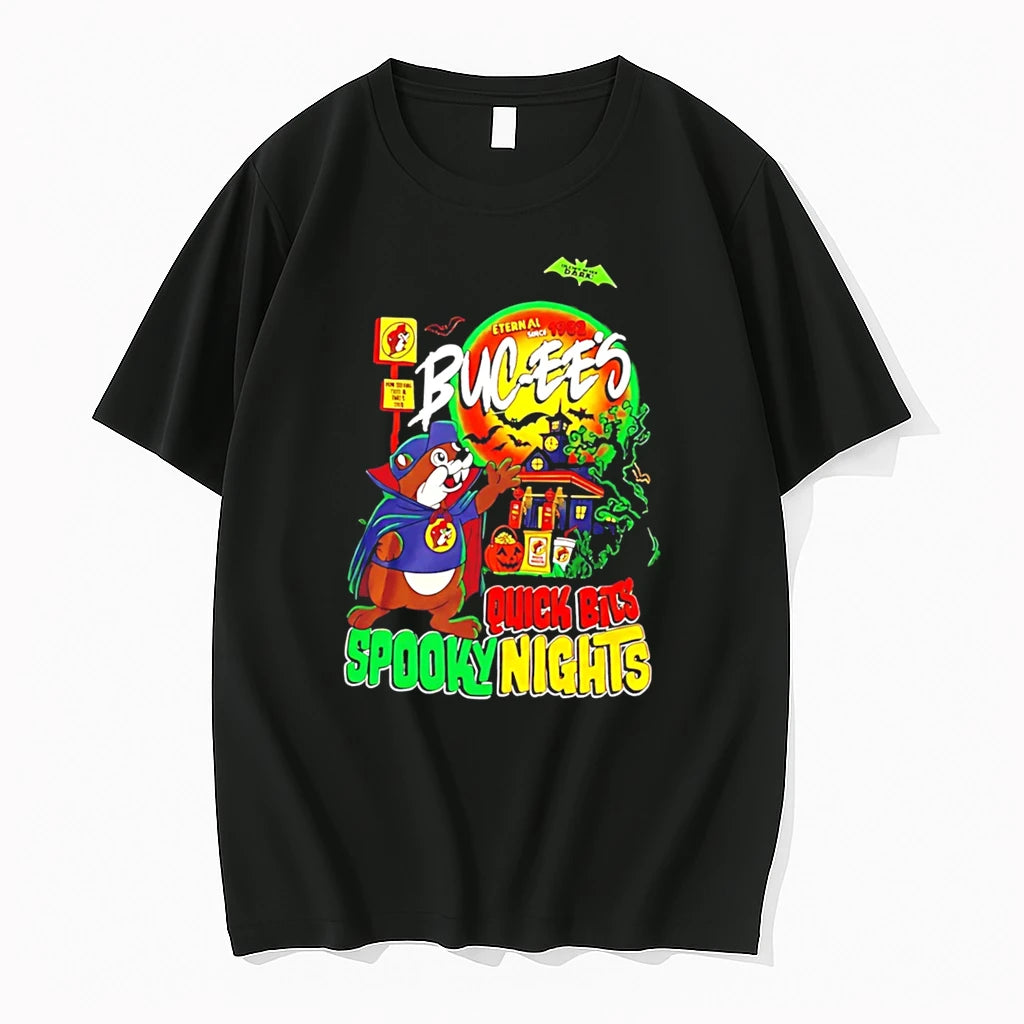 Officials Buc Ees Halloween 2026 Quick Bites Spooky Nights Dark Vampire Tee