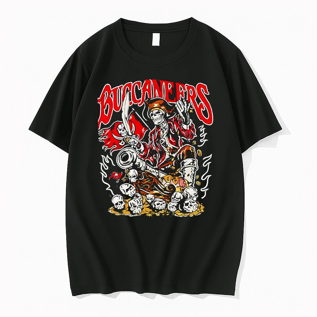 Officials Buccaneers Skeleton Pirate With Sword And Cannon Nfl Premium T Shirt