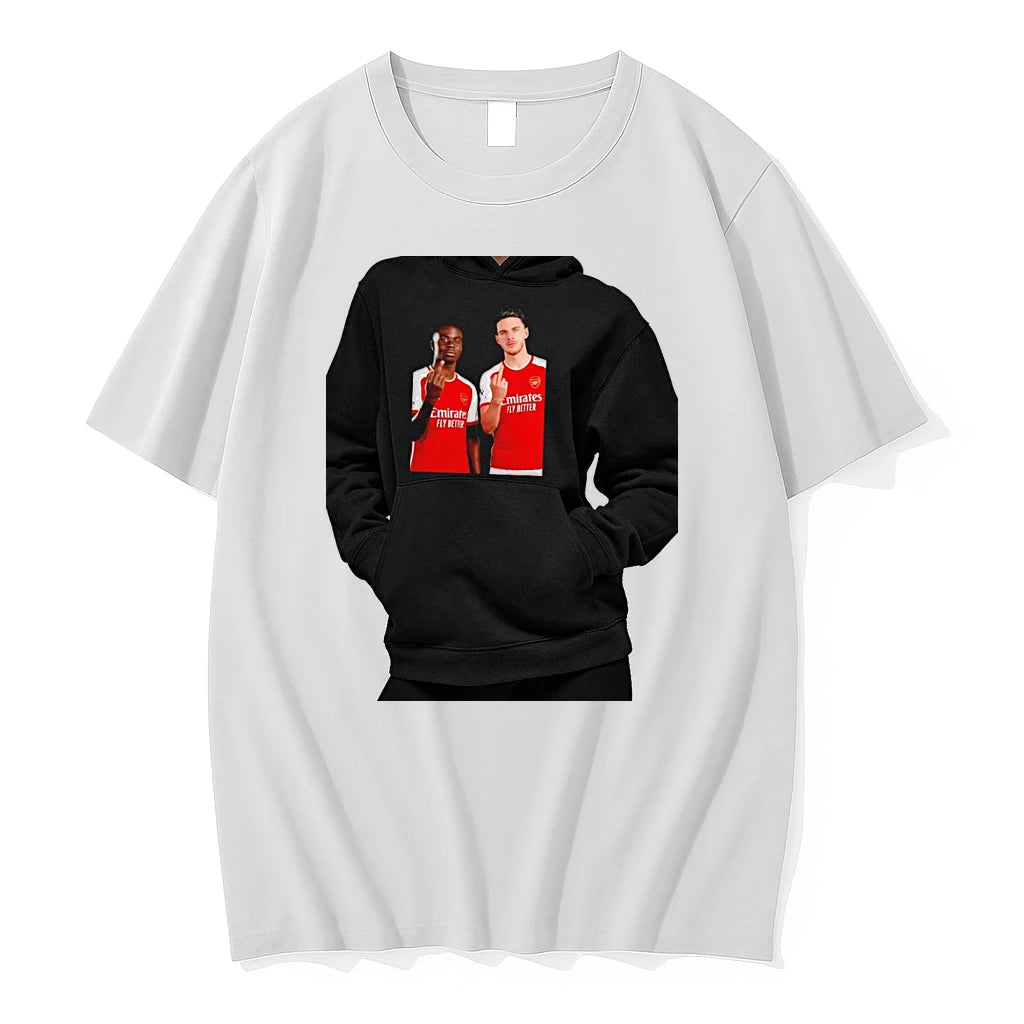 Officials Bukayo Saka And Declan Rice Middle Finger Arsenal Champions 2026 Premium T Shirt