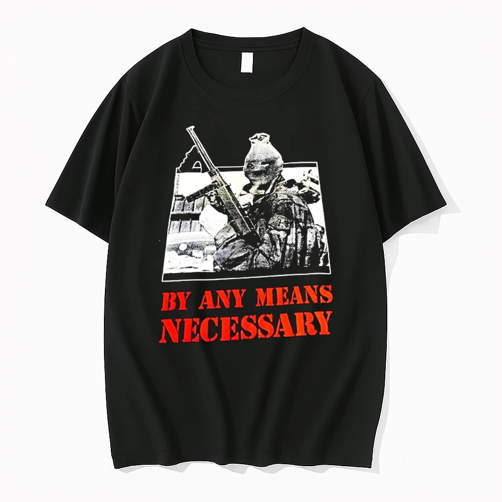 Officials By Any Means Necessary Masked Figure Activism Premium T Shirt