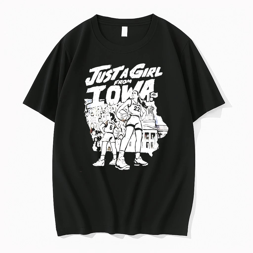 Officials Caitlin Clark Iowa Hawkeyes Just A Girl From Iowa Tee Premium T Shirt