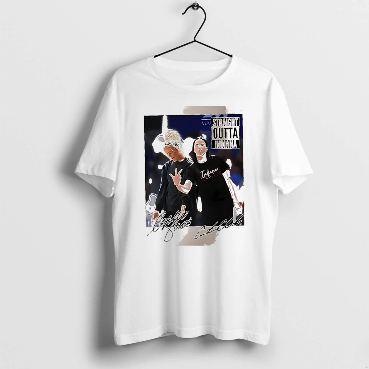Officials Caitlin Clark Sophie Cunningham Straight Outta Basketball White Premium T Shirt