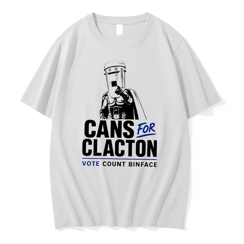 Officials Cans For Clacton Vote Count Binface Bin Head Political Campaign Graphic Uk Election Tee
