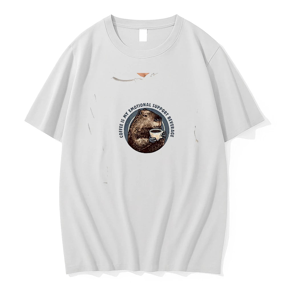 Officials Capybara Coffee Is My Emotional Support Beverage Premium T Shirt
