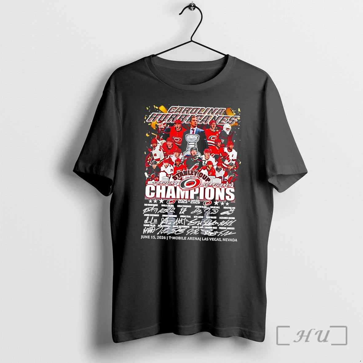 Officials Carolina Hurricanes Hockey 2025 2026 Stanley Cup Champions Signature Graphic Tee Premium T Shirts