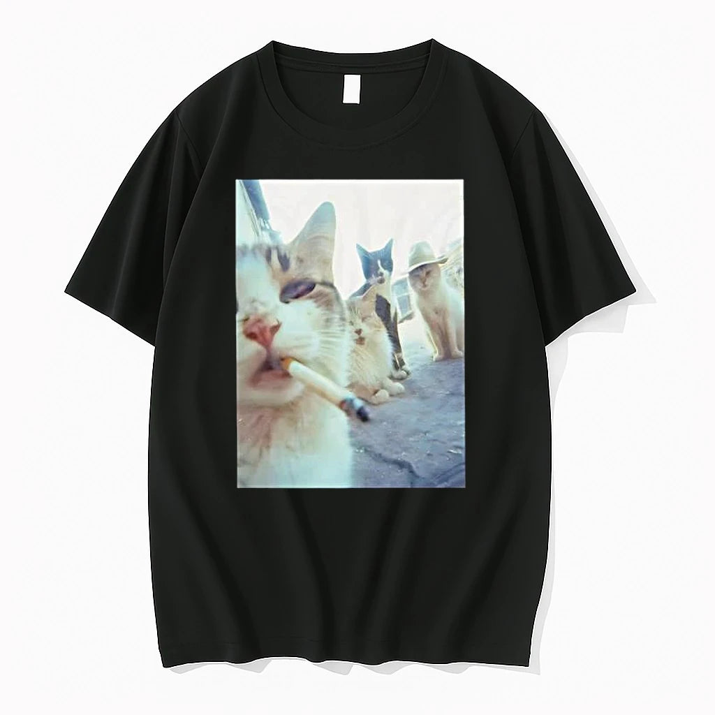 Officials Cats Smoking Cigarettes And Wearing A Cowboy Hat Premium T Shirt