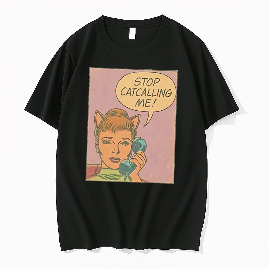 Officials Catwoman Stop Catcalling Me Vintage Comic Style Tee Premium T Shirt
