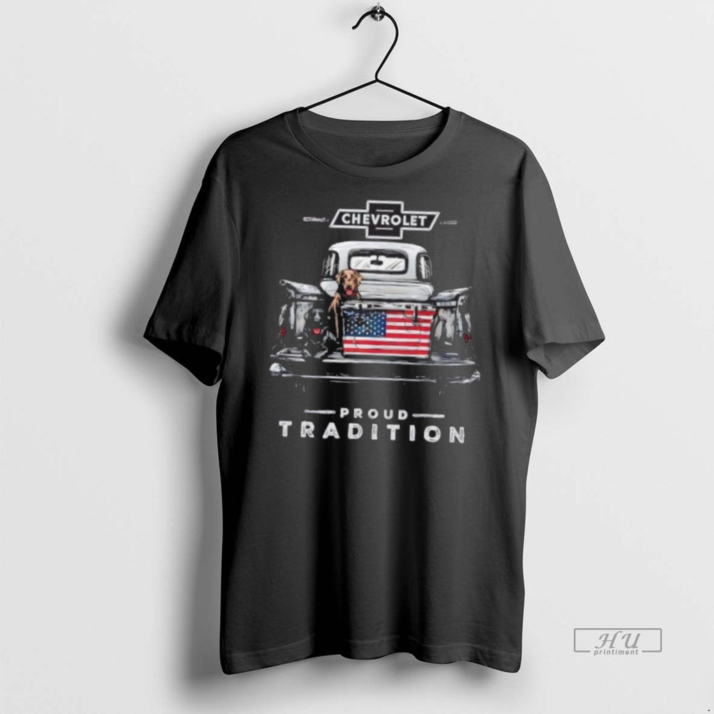 Officials Chevy Pickup Truck American Flag Proud Tradition Tee Shirt Sweater