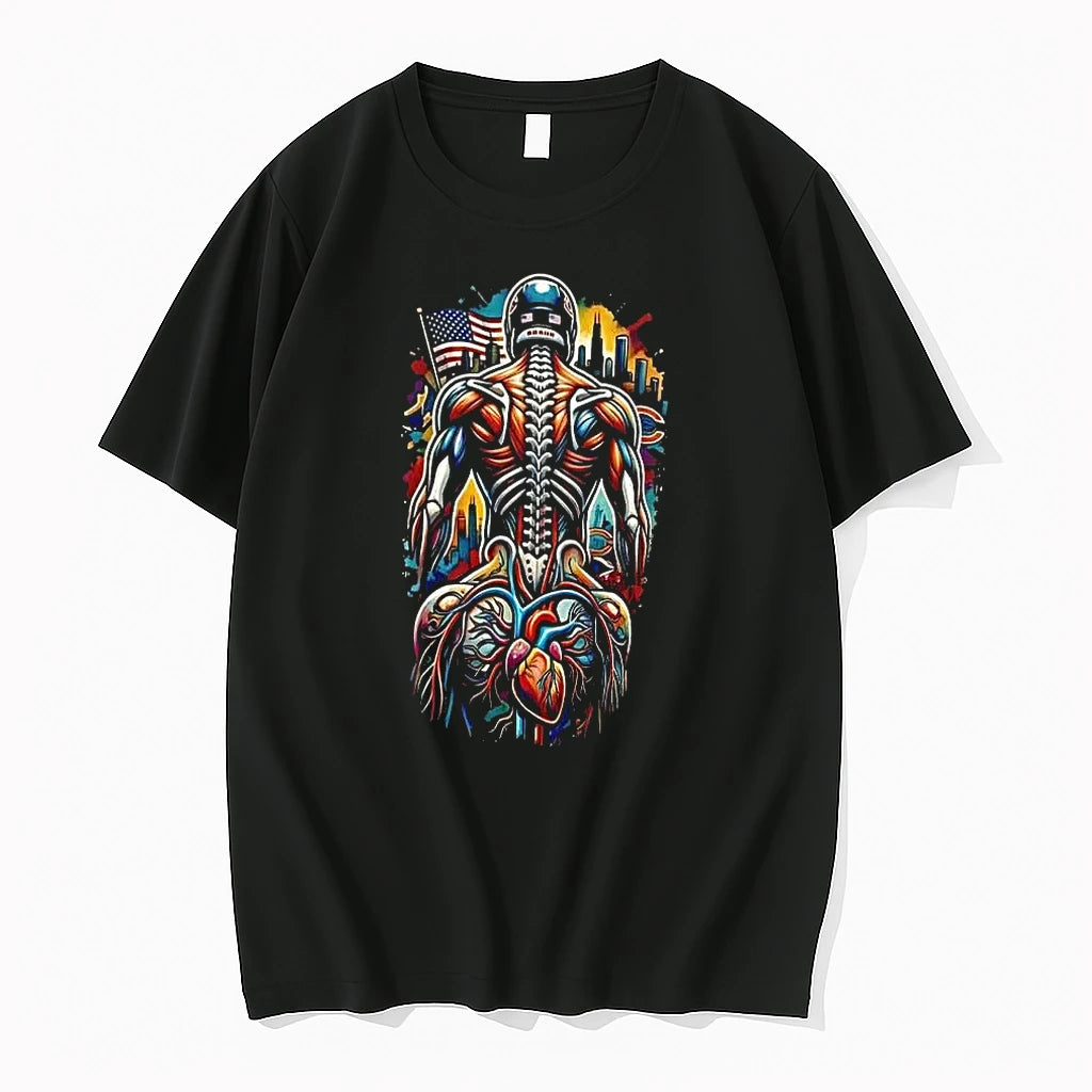 Officials Chicago Bears Runs In My Blood Mascot Skeleton Black Mens Premium T Shirt
