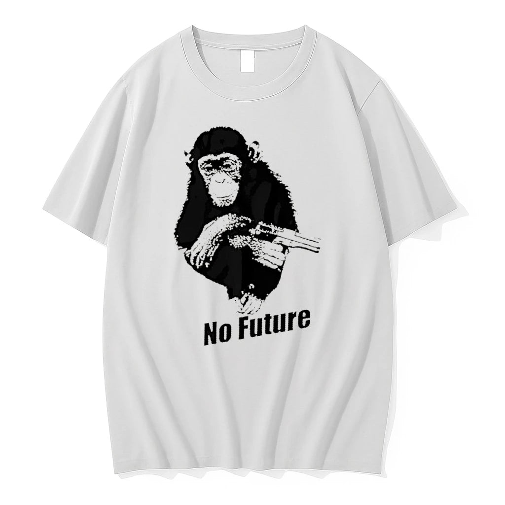 Officials Chimpanzee Holding Gun With Text No Future Premium T Shirt