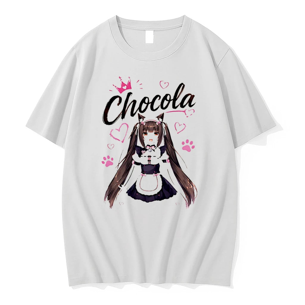 Officials Chocola Nekopara Anime Maid Girl Catgirl Tee Premium T Shirt