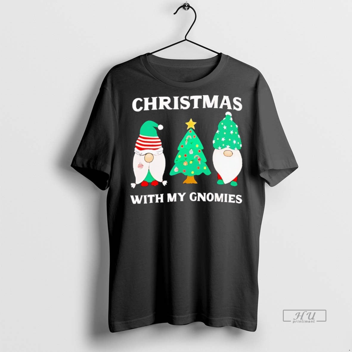 Officials Christmas With My Gnomies Tree Lights Graphic Tee Shirt Sweater