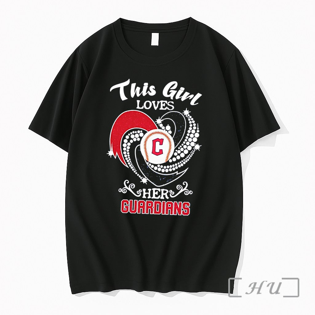 Officials Cleveland Guardians This Girl Loves Her Guardians Graphic Tee