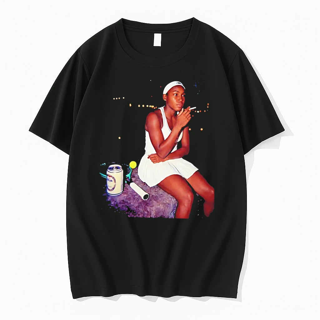 Officials Coco Gauff Smoking Bootleg Style Tennis Tee Premium T Shirt