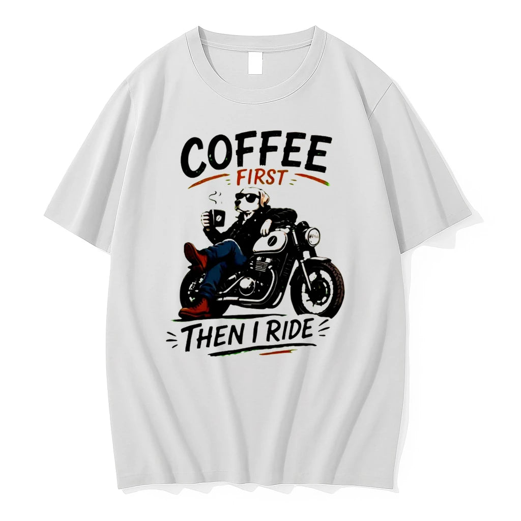 Officials Coffee First Then I Ride Tee Premium T Shirt