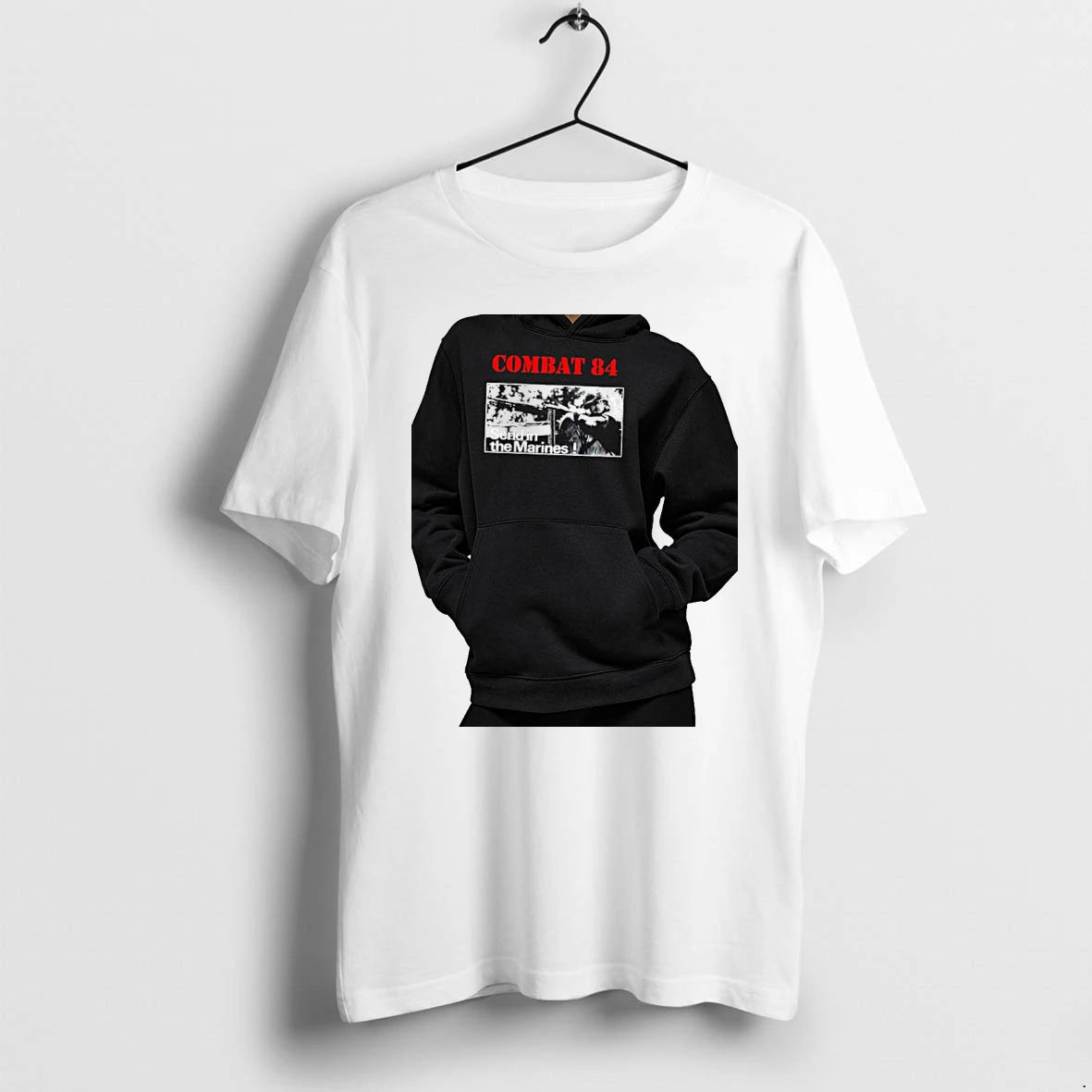 Officials Combat 84 Send In The Marines Soldier Machine Gun Military Premium T Shirt