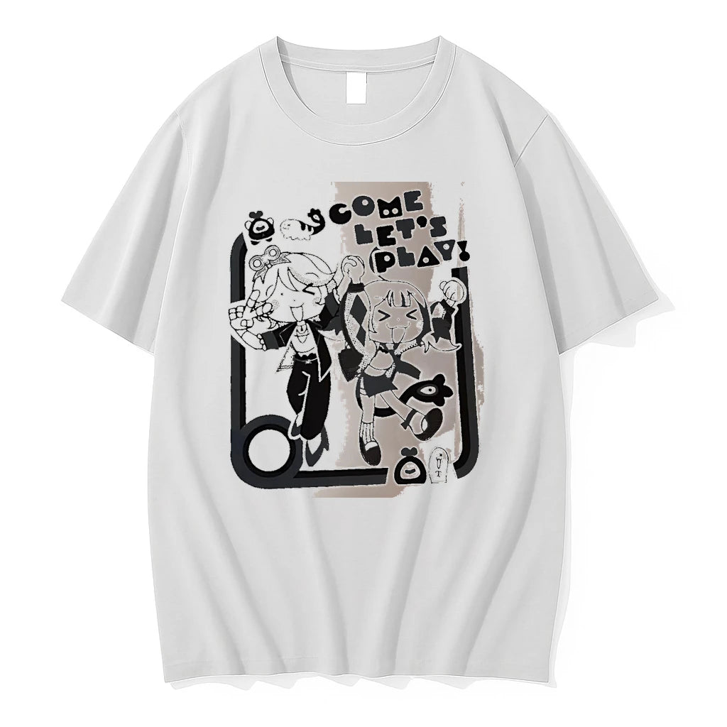 Officials Come Lets Play Anime Characters White Premium T Shirt