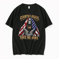 Officials Country Roads Take Me Home Skeleton American Flag Tee Premium T Shirt