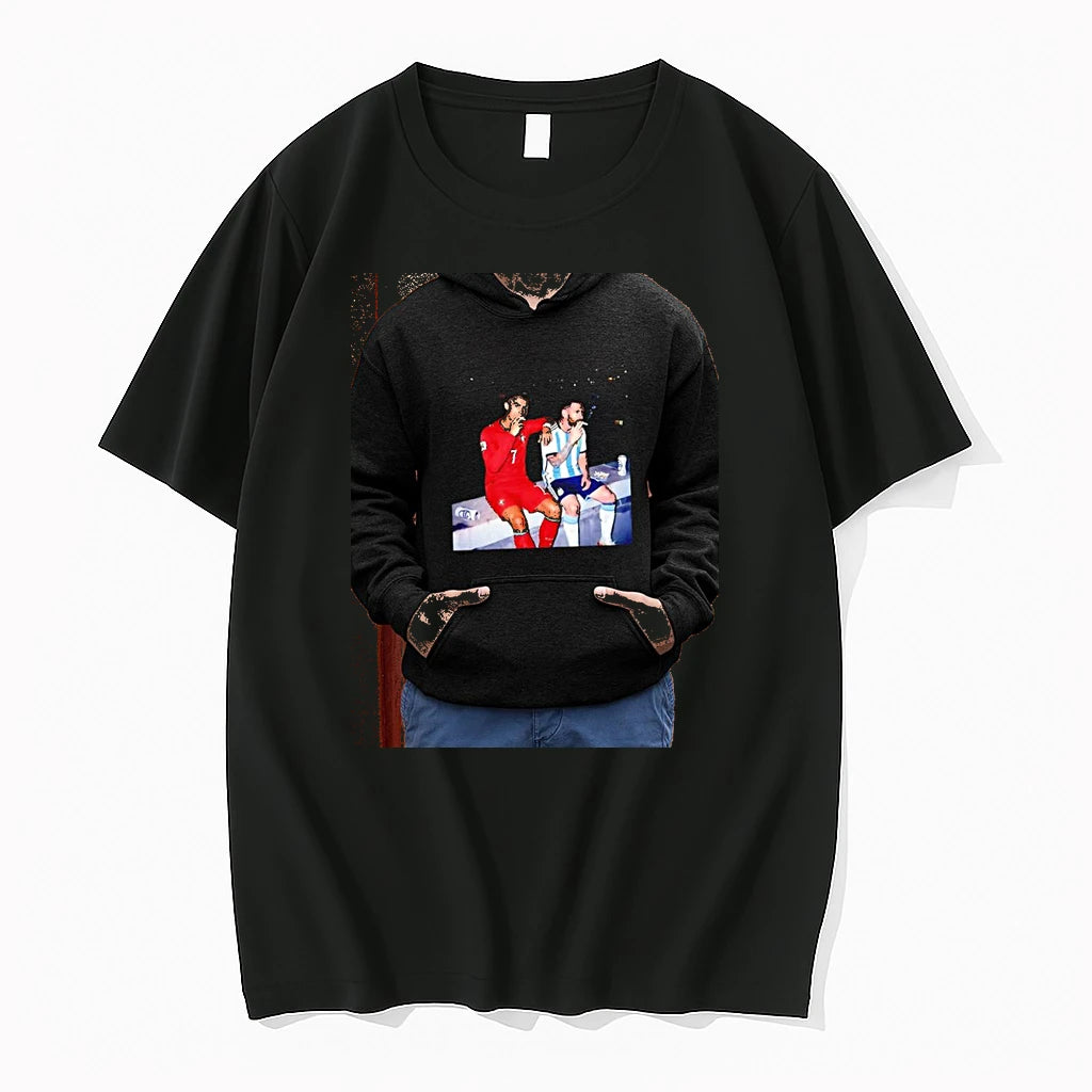 Officials Cristiano Ronaldo And Lionel Messi National Legends Smoking Premium T Shirt