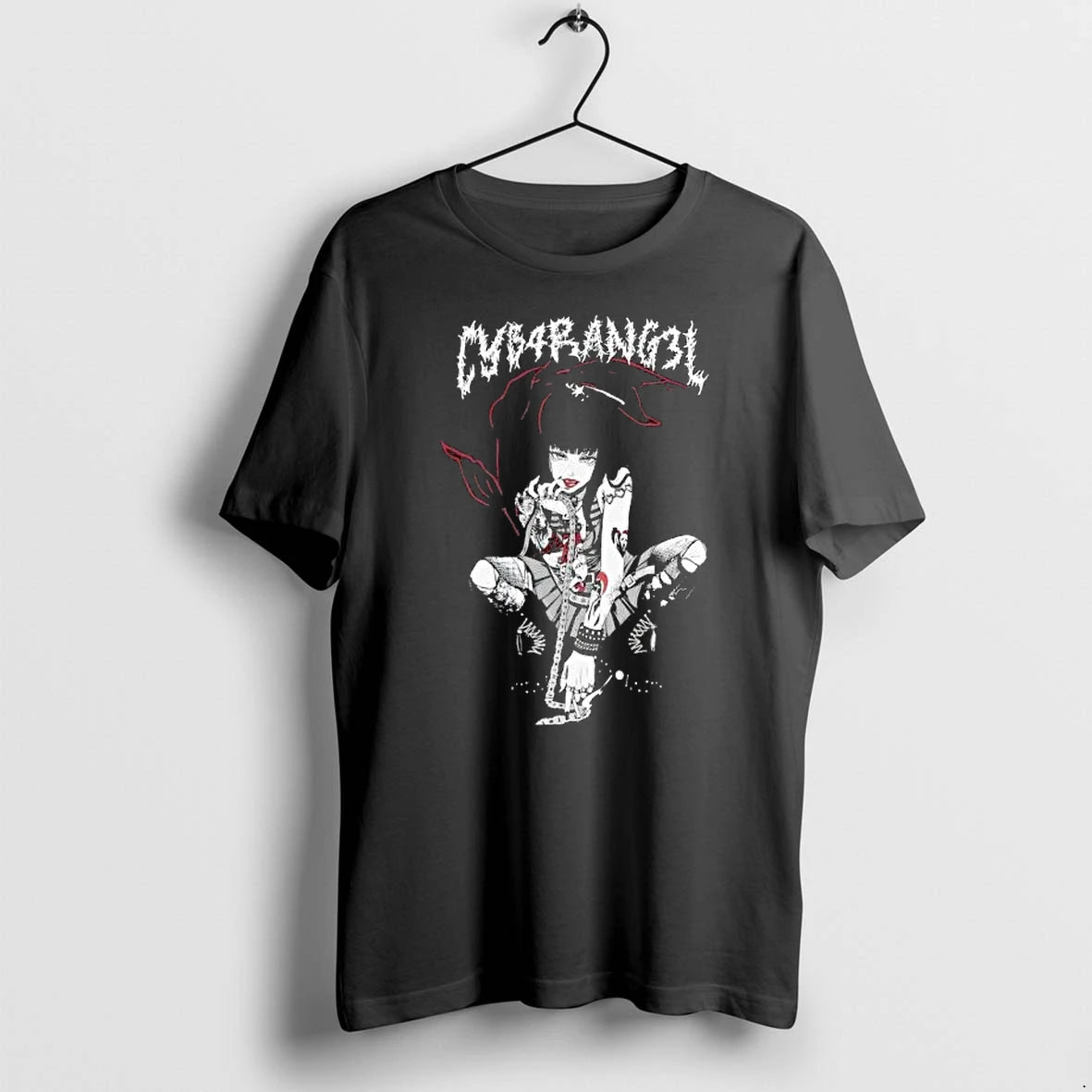 Officials Cybarangel Goth Anime Girl Cyber Aesthetic Premium T Shirt