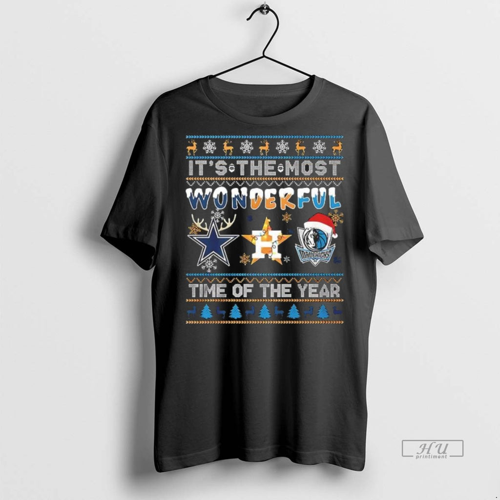 Officials Dallas Cowboys Houston Astros Dallas Mavericks Merry Christmas 2025 Tee Shirt Sweater