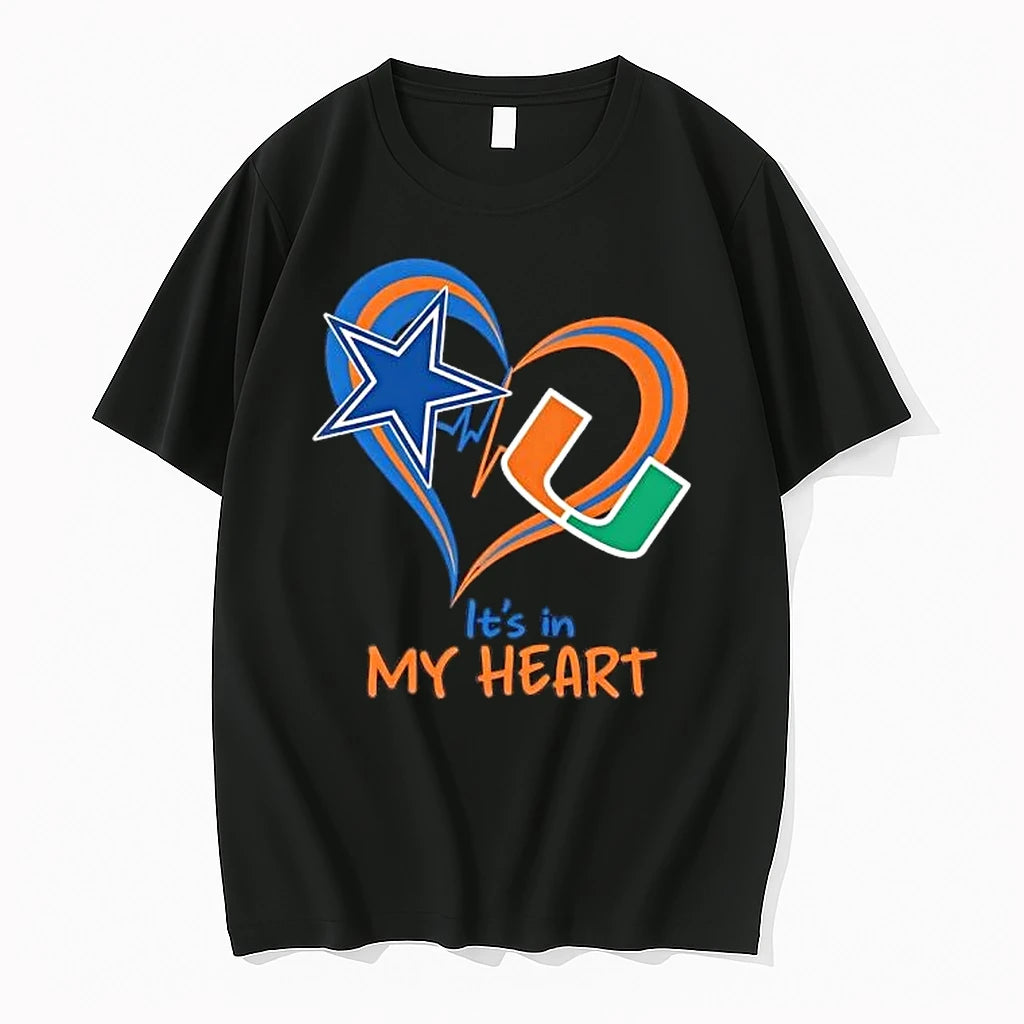 Officials Dallas Cowboys And Miami Hurricanes Its In My Heart Premium T Shirt