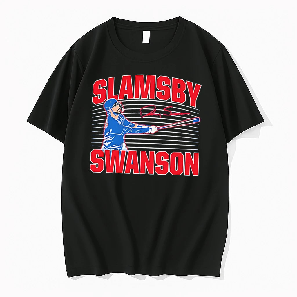 Officials Dansby Swanson Slamsby Chicago Cubs Signature Tee Premium T Shirt