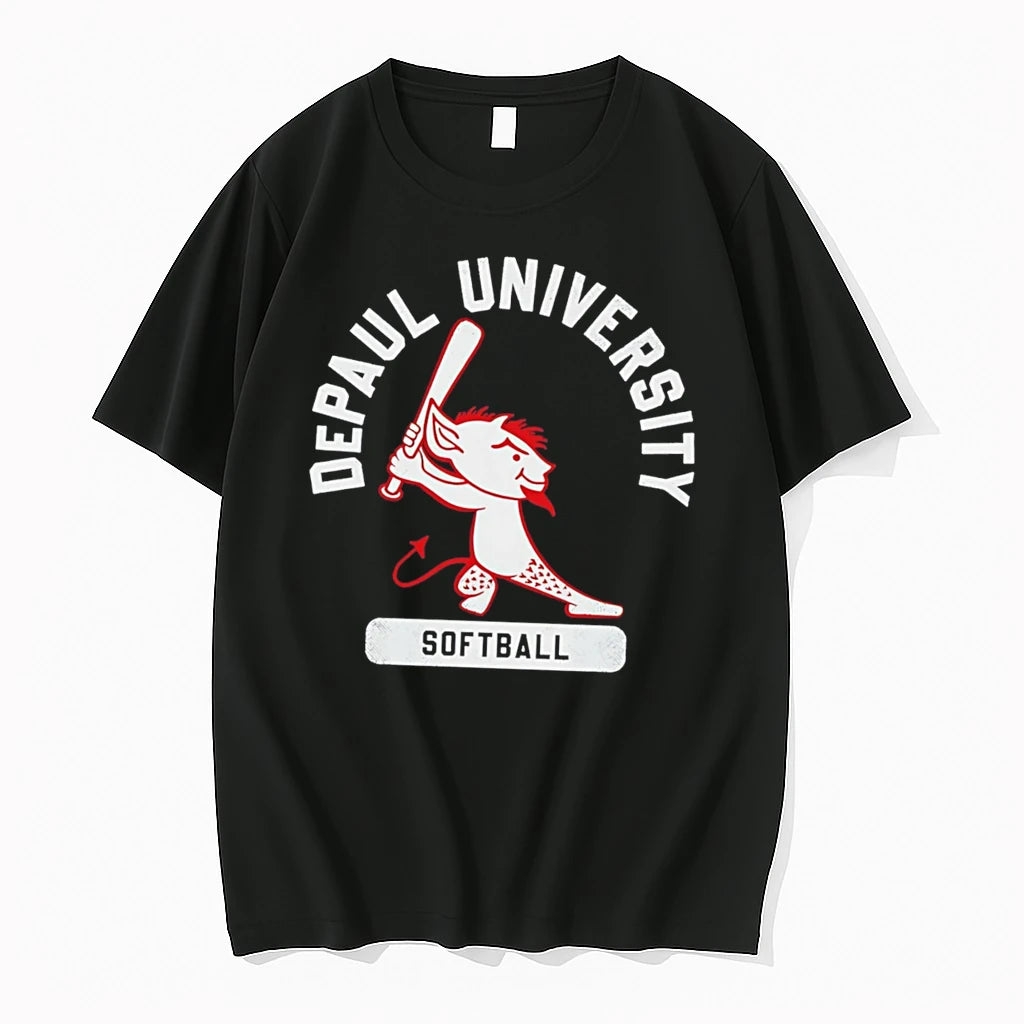 Officials Depaul University Blue Demons Softball Mascot Tee Premium T Shirt