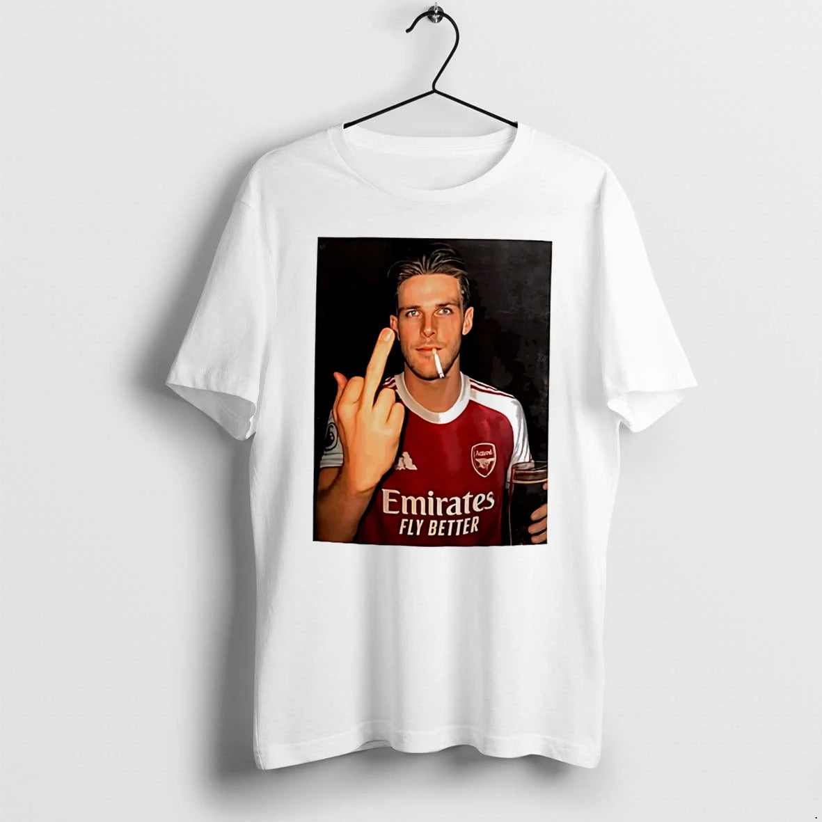 Officials Declan Rice Arsenal Smoking And Middle Finger Tee Premium T Shirt