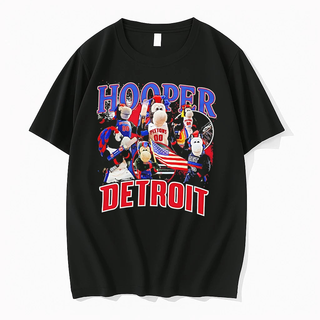 Officials Detroit Pistons 2026 Nba Hooper Mascot Crossroads Tee Premium T Shirt