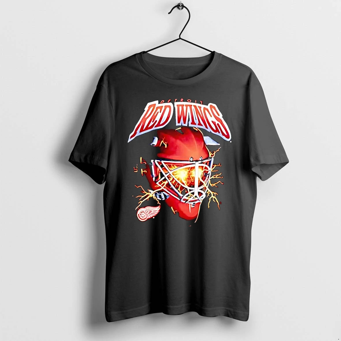Officials Detroit Red Wings Goalie Mask Lightning Black Premium T Shirt