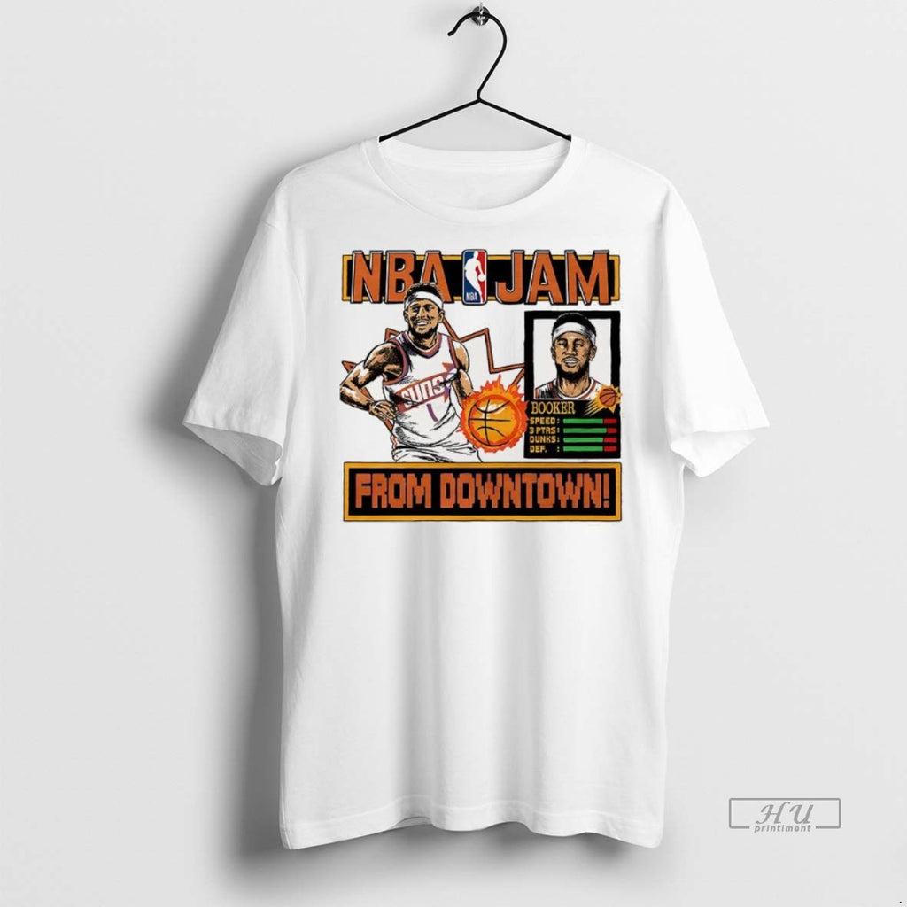 Officials Devin Booker Phoenix Suns Nba From Downtown Classic Video Game Graphic Tee Shirt Sweater