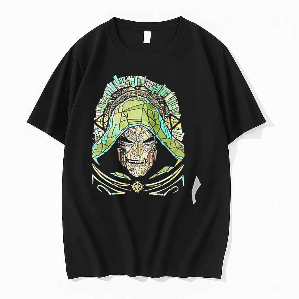 Officials Doctor Doom Marvel Comics Marvel Universe Stained Glass Pattern Premium T Shirt