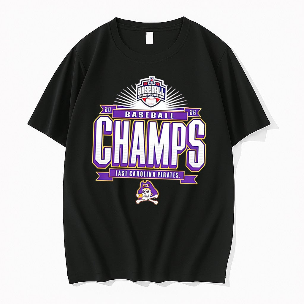 Officials Ecu Pirates 2026 American Conference Baseball Champions Tee Premium T Shirt