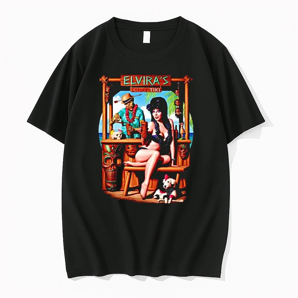 Officials Elviras Creepy Tiki Elvira Mistress Of The Dark Premium T Shirt