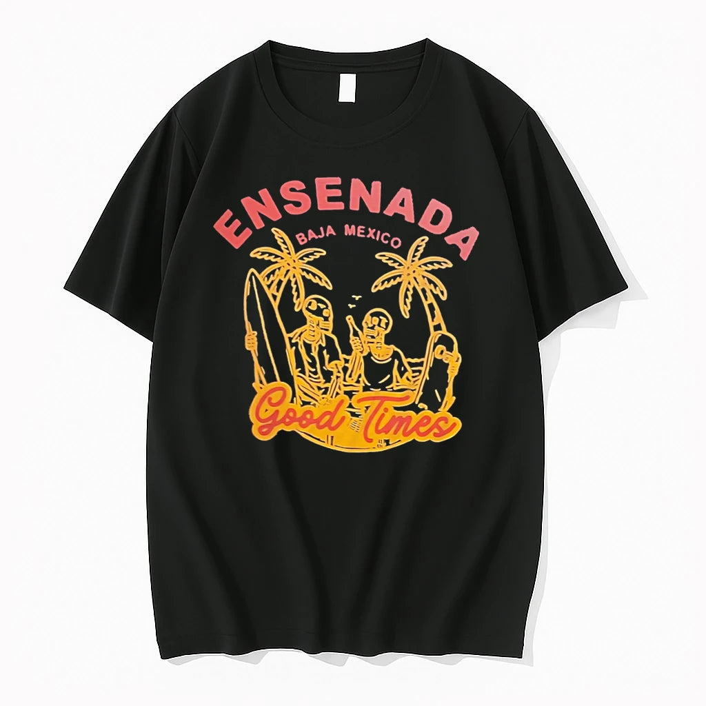 Officials Ensenada Baja Mexico Good Times Surfing Skeletons Tee Premium T Shirt