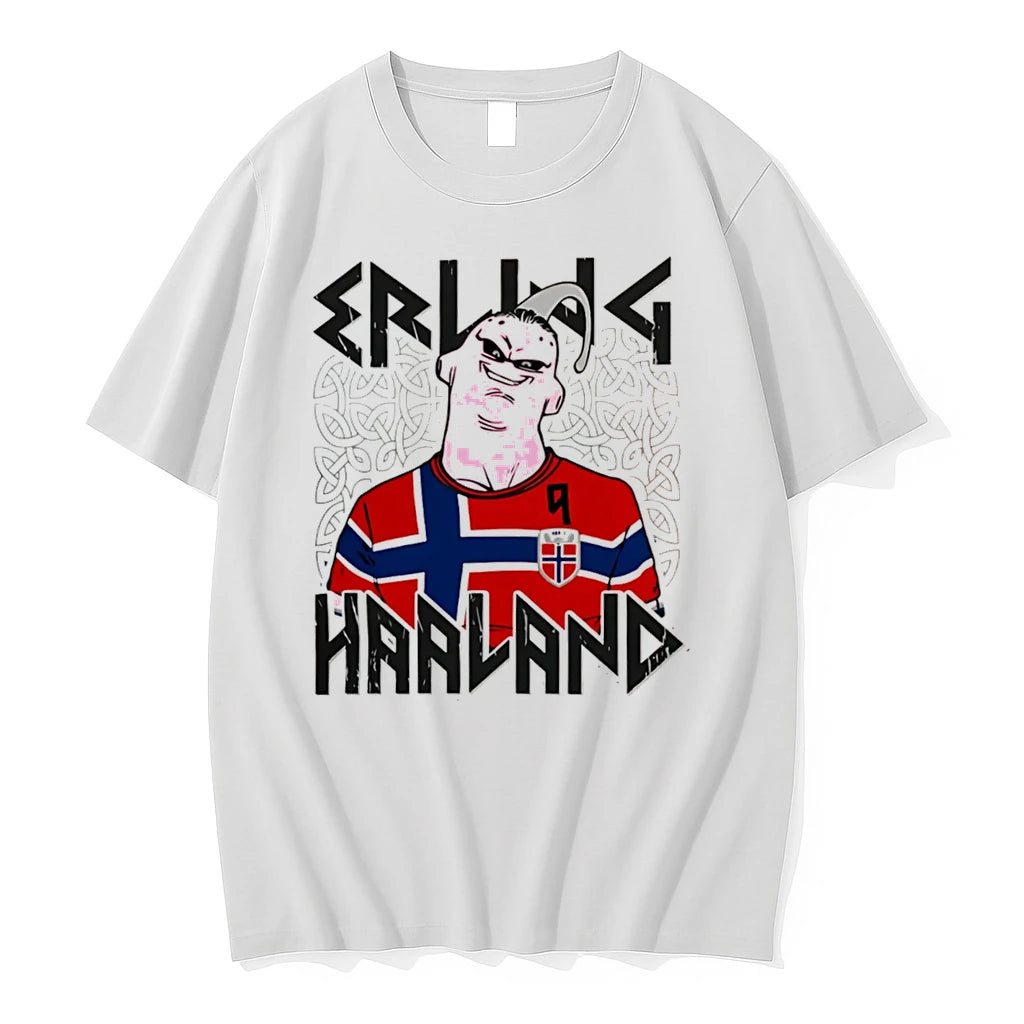 Officials Erling Haaland X Majin Buu Norway Soccer Mashup Tee Premium T Shirt